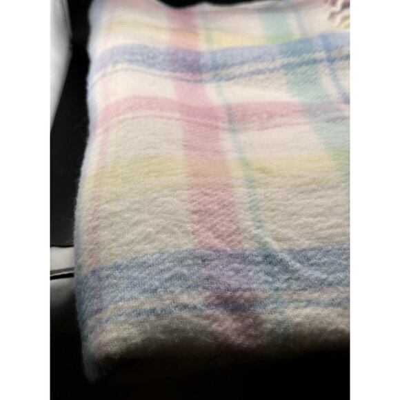 Vtg Baby Security Blanket JC Penney Made In USA 100% Acrylic Pastel Fringed 1980 - Picture 12 of 15